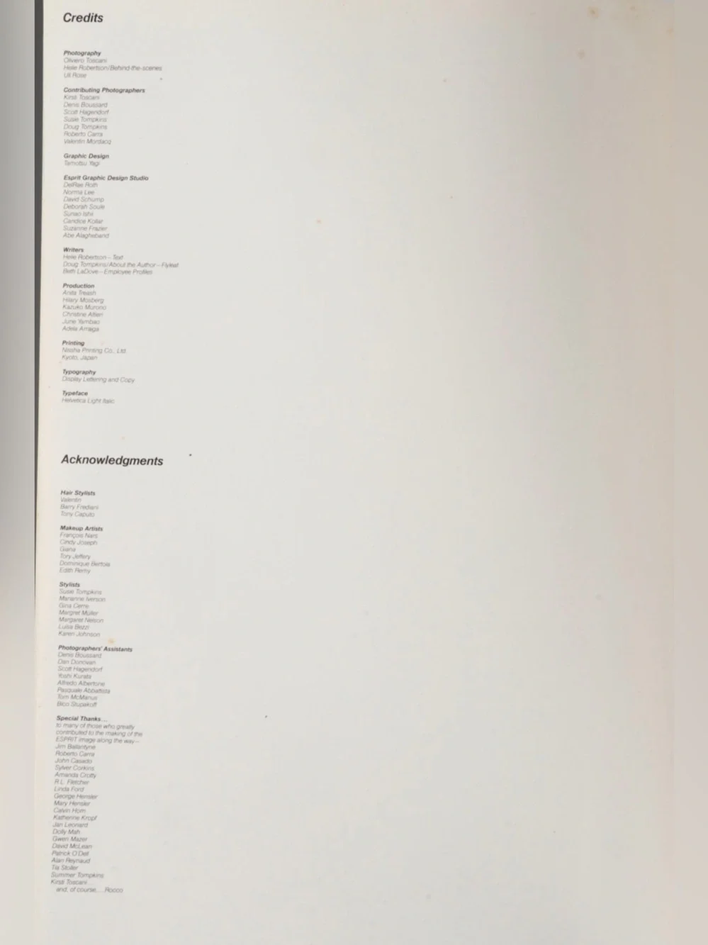“ESPRIT: The Making of an Image” by Helie Robertson, -First Edition, 1985